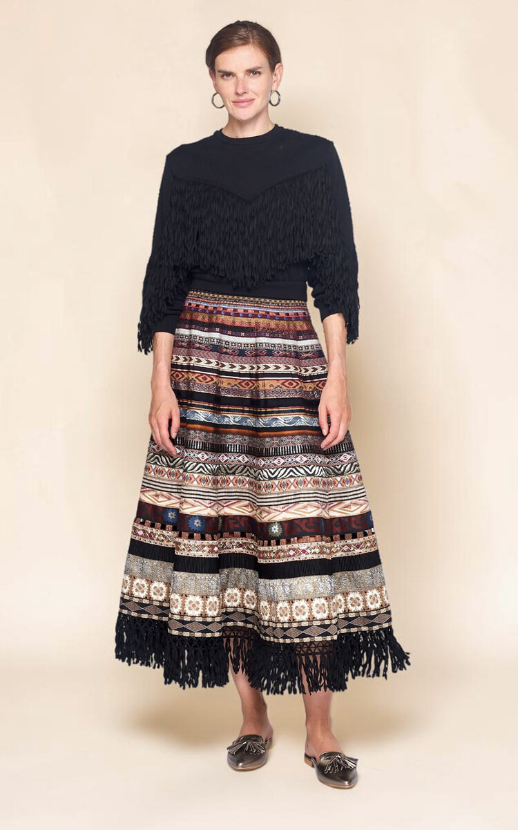 Lena Hoschek Lena Hoschek Opulence Ribbon CottonBlend Maxi Skirt