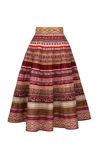 Lena Hoschek Lena Hoschek Swing Ribbon CottonBlend Midi Skirt