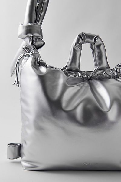 Ölend Ölend Ona Faux Leather Bag in Silver, Women's at Urban Outfitters