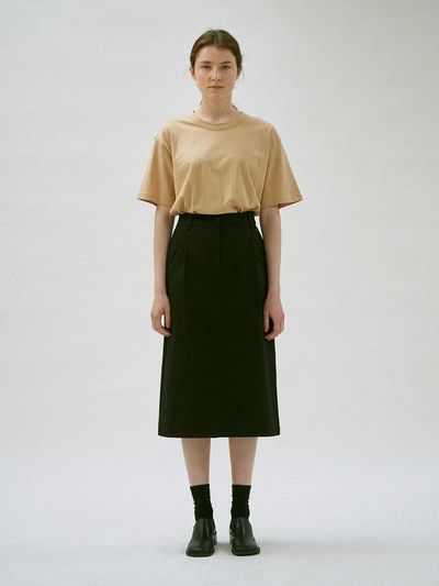 LeniL Aube Slash Cotton Skirt (Black)