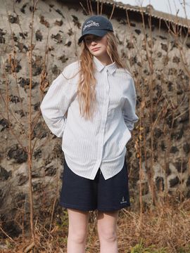 LENINA ALLIE embroidery BANDING short pants [NAVY]