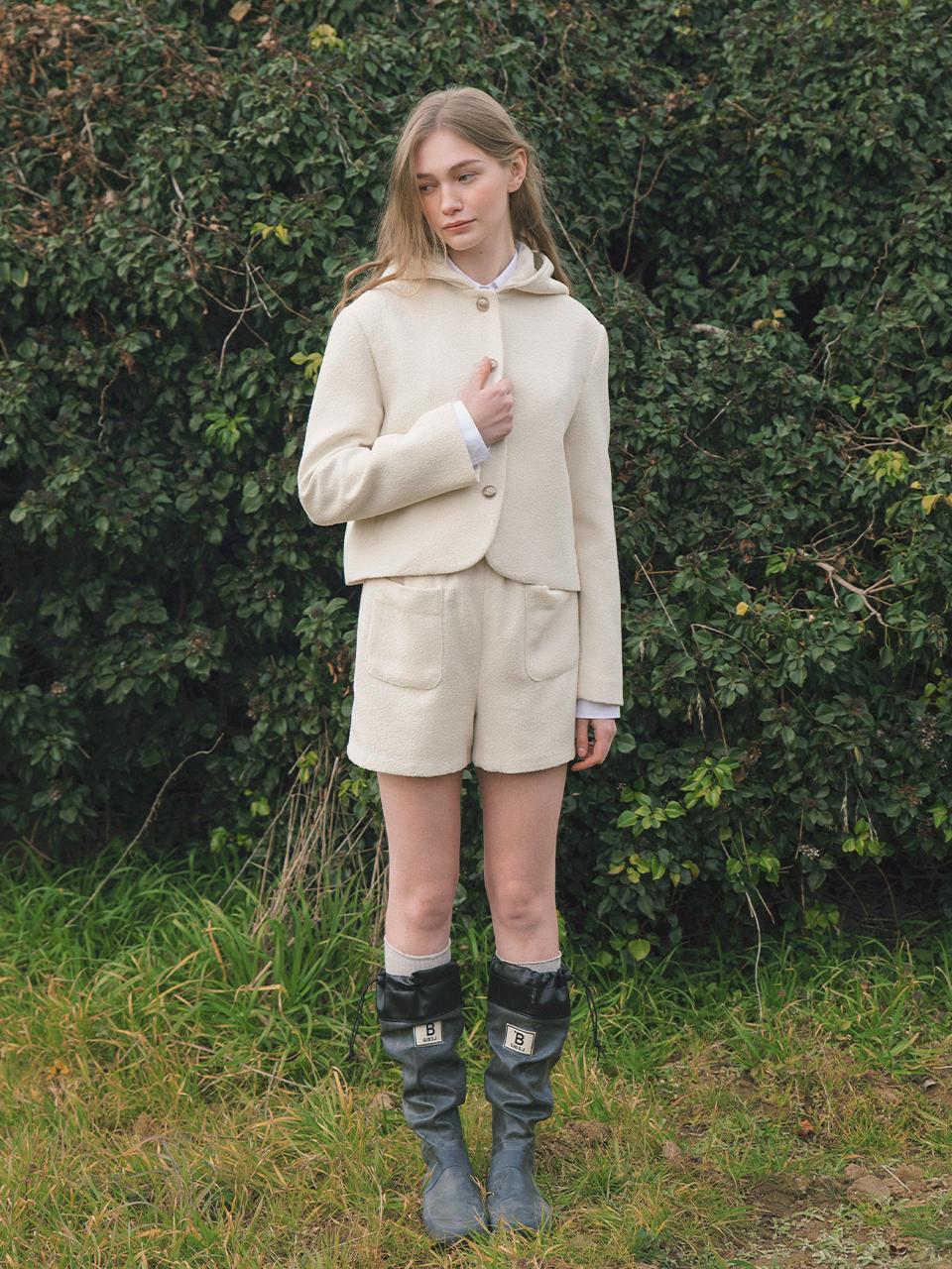 LENINA IRENE sporty hoodie jacket [IVORY]