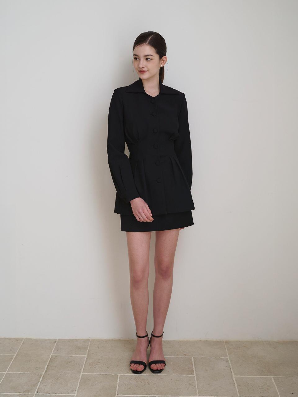LENINA MELISSA Slim Jacket Skirt Set [Black]
