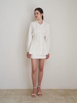 LENINA MELISSA Slim Jacket Skirt Set [White]