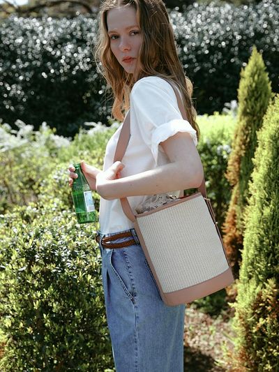 LENINA RAFFIA Shoulder Bag [SAND]