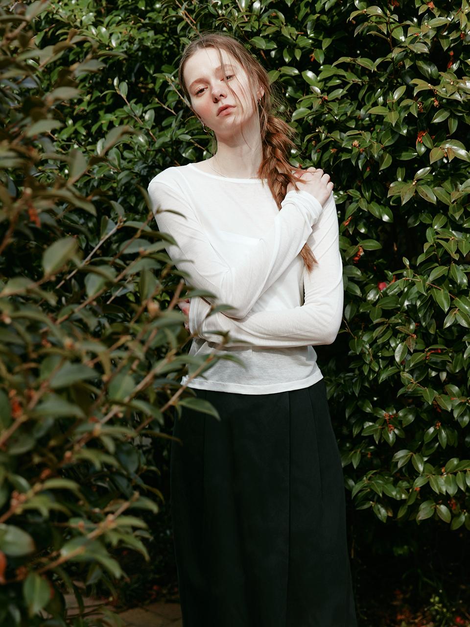 LENINA SIENNA see-through T-shirt [WHITE]