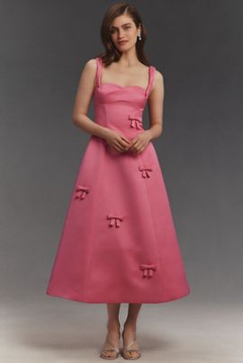 LEO LIN - Rachel Cowl-Neck Floral Silk Midi Slip Dress