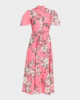 LEO LIN Bianca Floral-Print Cotton Midi Dress