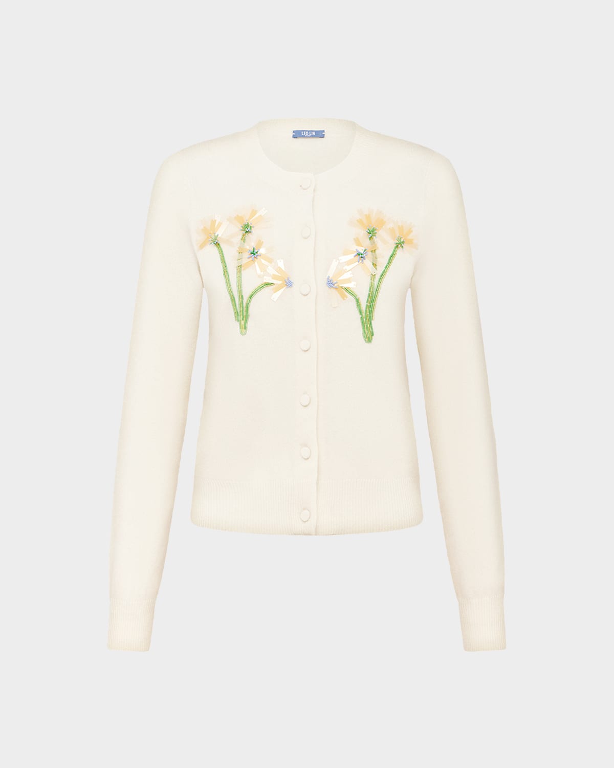 LEO LIN Claire Floral Beaded Cardigan