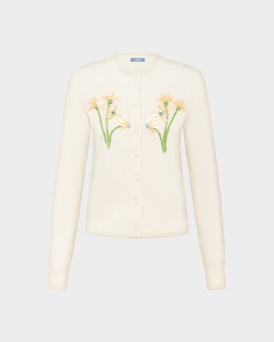 LEO LIN Claire Floral Beaded Cardigan