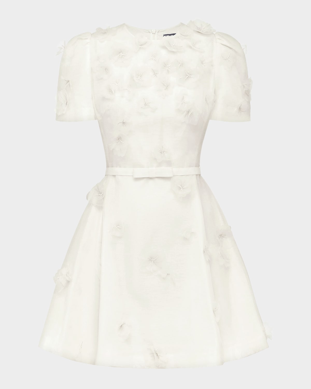 LEO LIN Elyse Petal Embroidered Belted Mini Dress