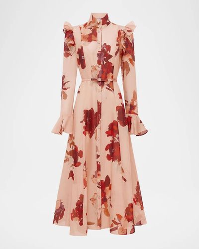 LEO LIN Katrina Floral-Print Midi Dress