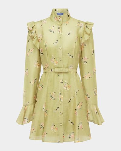 LEO LIN Kristy Ruffle-Trim Floral Mini Dress