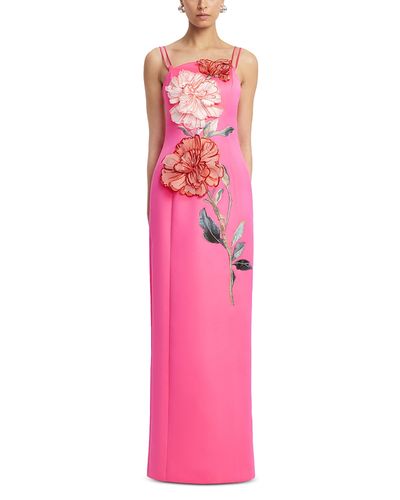 leo lin dresses Rosario Mini Dress Red | | Leo Lin Mini Dres, Leo Lin Red Cocktail Dress, Floral Mini Dress by Leo Lin as irises in organza are embroidered onto a bright canary yellow base. Emily Appliqu Midi Dress