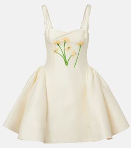 Leo Lin Leo Lin Ariel embellished wool and silk minidress