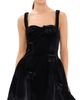 Leo Lin Leo Lin Ariel Velvet Bow Mini Dress Ebony - 1