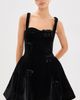 Leo Lin Leo Lin Ariel Velvet Bow Mini Dress Ebony - 2