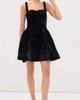 Leo Lin Leo Lin Ariel Velvet Bow Mini Dress Ebony - 5