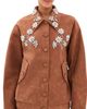 Leo Lin Leo Lin Astrid Embellished Vegan Suede Jacket Chestnut - 1