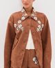 Leo Lin Leo Lin Astrid Embellished Vegan Suede Jacket Chestnut - 2