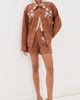 Leo Lin Leo Lin Astrid Embellished Vegan Suede Jacket Chestnut - 5