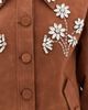 Leo Lin Leo Lin Astrid Embellished Vegan Suede Jacket Chestnut - 6
