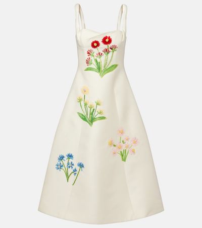 Leo Lin Leo Lin Beatrice embellished wool and silk midi dress