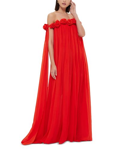 knee length dresses for ladies Leo Lin - Rayna Appliqué Bustier Maxi Dress