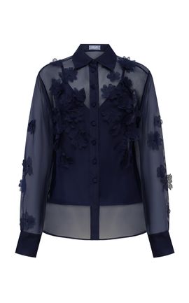 Leo Lin Leo Lin Cassia Petal Shirt Midnight