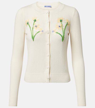 Leo Lin Leo Lin Claire embellished wool and cashmere cardigan