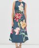 Leo Lin Leo Lin Cleo Embroidered Sleeveless Dress Lily Print in Indigo - 3