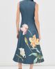 Leo Lin Leo Lin Cleo Embroidered Sleeveless Dress Lily Print in Indigo - 4