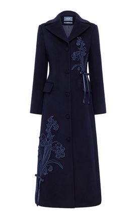 Leo Lin Leo Lin Elara Applique Wool Coat Midnight