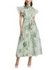 Leo Lin Leo Lin Elsie Linen & Silk Flutter Sleeve Midi Dress - 3
