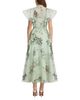 Leo Lin Leo Lin Elsie Linen & Silk Flutter Sleeve Midi Dress - 4
