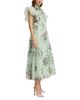 Leo Lin Leo Lin Elsie Linen & Silk Flutter Sleeve Midi Dress - 5
