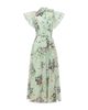 Leo Lin Leo Lin Elsie Linen & Silk Flutter Sleeve Midi Dress - 6