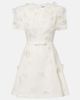 Leo Lin Leo Lin Elyse floral-appliquÃ© linen and silk minidress - 1