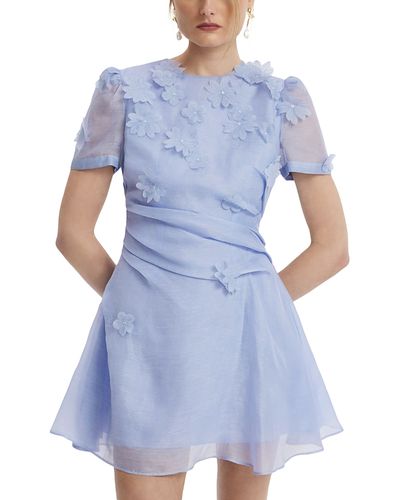 Leo Lin Leo Lin Elyse Petal Linen & Silk Mini Dress
