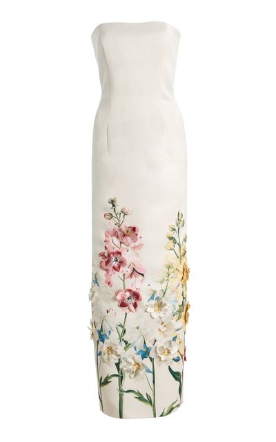 Leo Lin Leo Lin Exclusive Rayna Embroidered Satin Maxi Dress