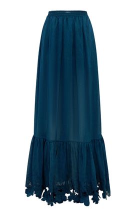 Leo Lin Leo Lin Floria Applique Maxi Skirt Teal