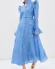 Leo Lin Leo Lin Katrina Applique Butterfly Sleeve Dress Azure - 2