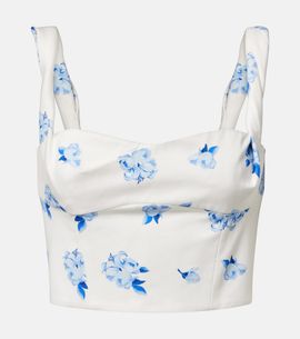 Leo Lin Leo Lin Lexi floral cotton crop top