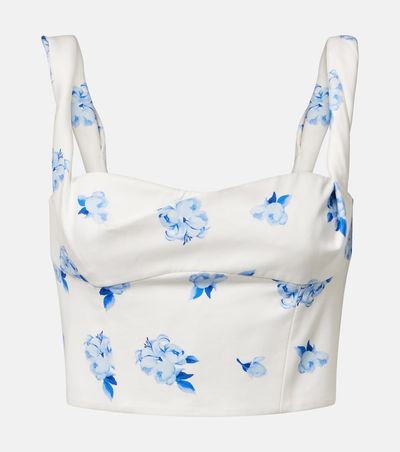 Leo Lin Leo Lin Lexi floral cotton crop top