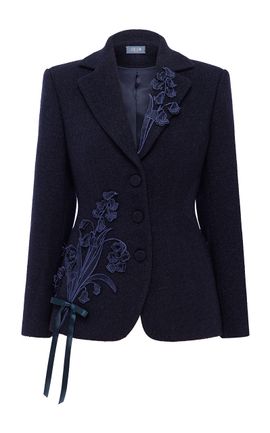 Leo Lin Leo Lin Lisa Applique Tweed Blazer Midnight