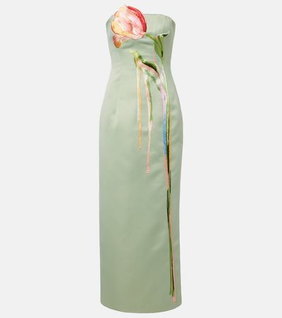 Leo Lin Leo Lin Marilyn floral-appliquÃ© bustier dress
