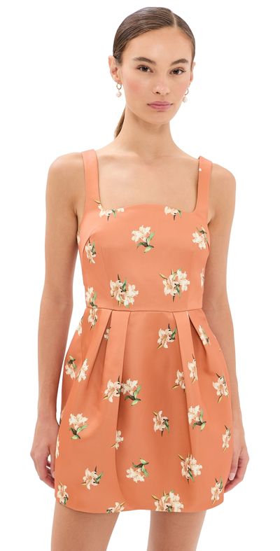 Leo Lin Leo Lin Piper Bell Shape Mini Dress Lily Print in Ochre