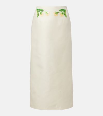 Leo Lin Leo Lin Quinn embellished wool and silk midi skirt
