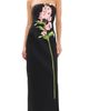 Leo Lin Leo Lin Rayna Embroidered Maxi Dress Snapdragon Print in Ebony - 1