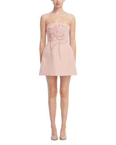 Leo Lin Leo Lin Roselle Applique Tweed Bustier Mini Dress